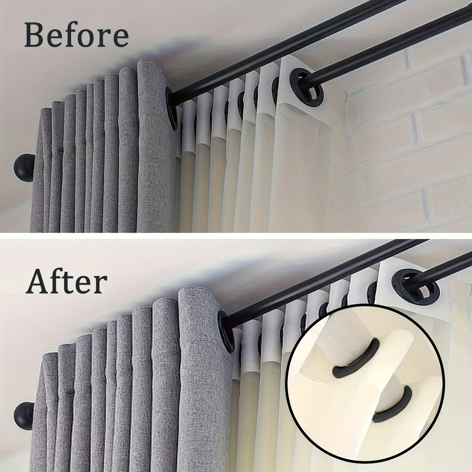 Foam Eyelet Curtain Spacers for Home Decor, Adjustable and Durable