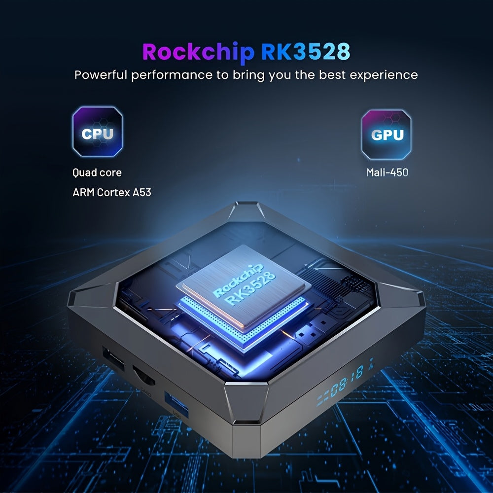 Android 13 Smart TV Box 4GB 32GB Dual WiFi 5.0 HEVC Main 10 Support Type-C Quvvat adaptori