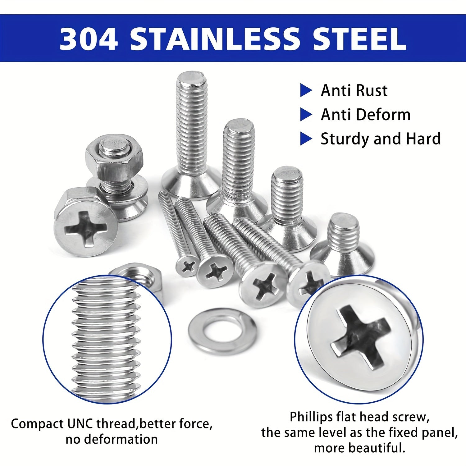 Stainless Steel Hardware Assortment Kit 1575 Pieces with Organizer Box