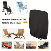 Waterproof Outdoor Folding Chair Cover Nylon Black All Weather Patio Garden Furniture Protector