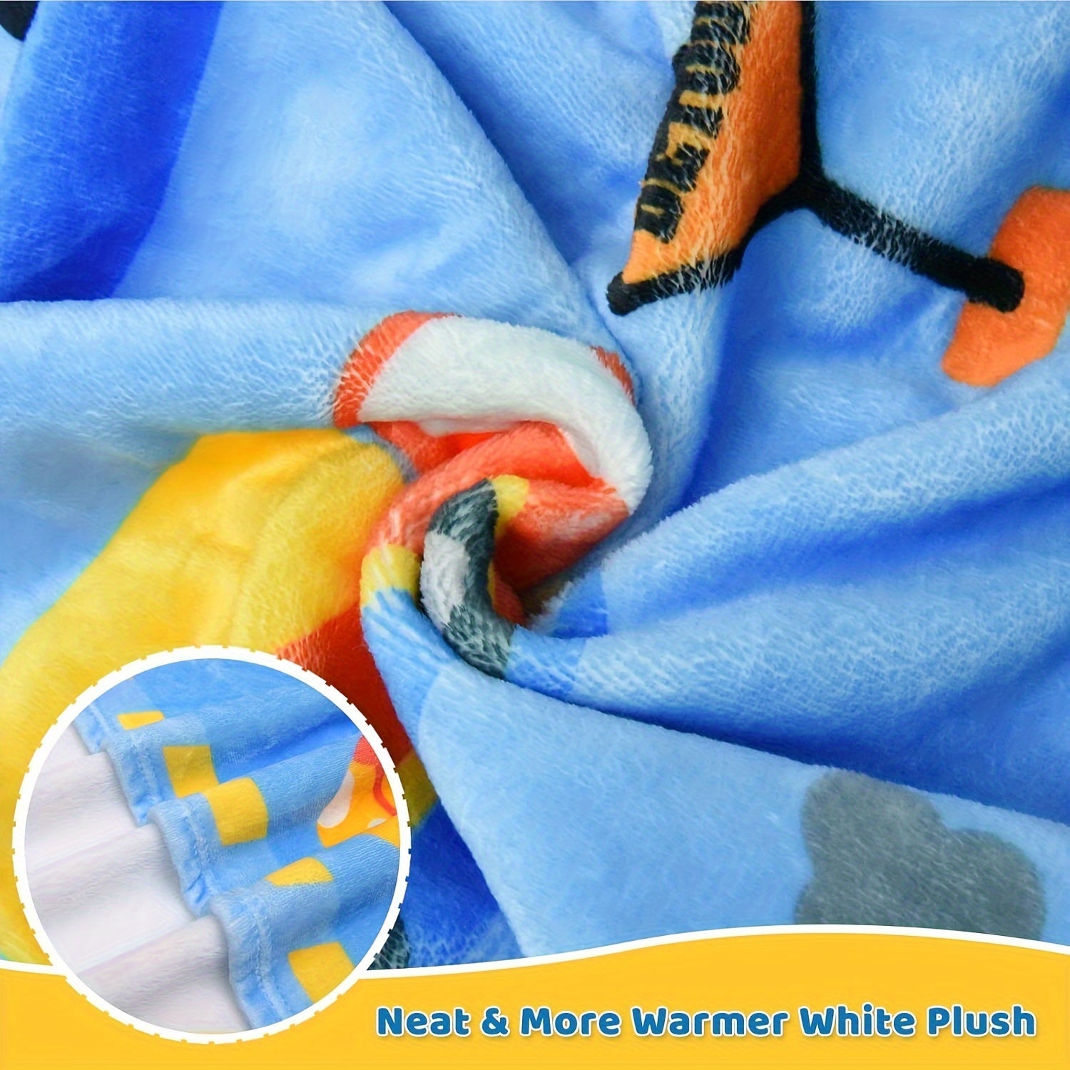 Baby Boys and Girls Lightweight Flannel Velvet Blue Truck Car Blanket 40x50 Inches