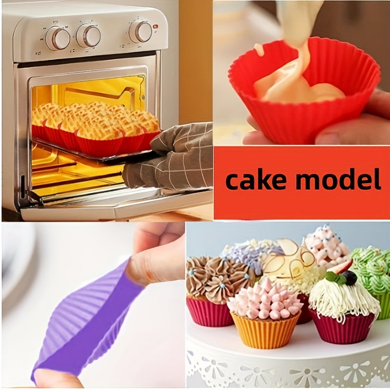 Pack of 12 or 18 Silicone Muffin Cups Reusable Baking Liners Kitchen Tools