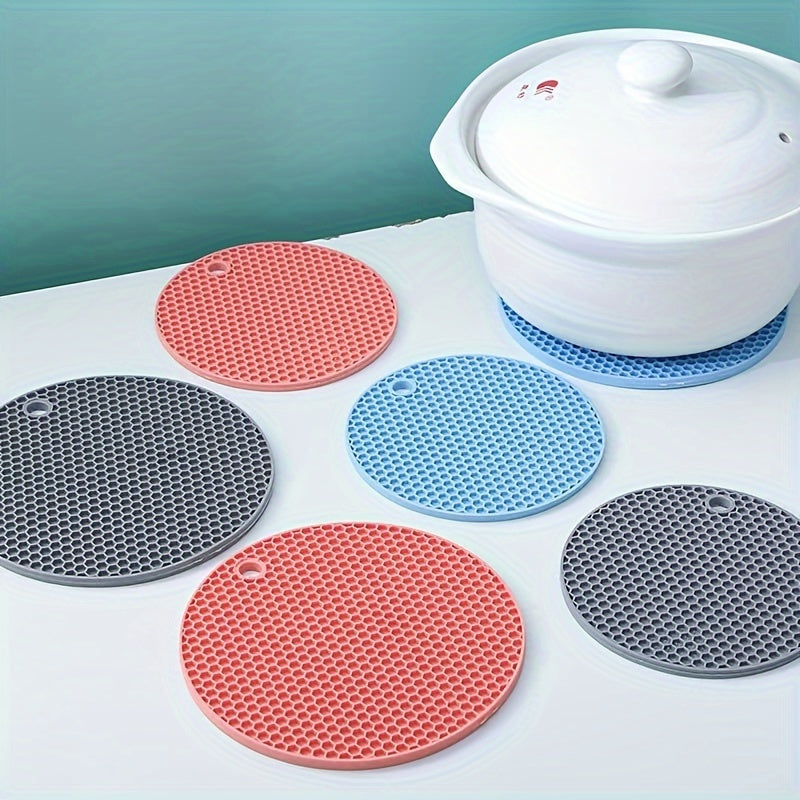 Round Heat Insulation Placemats Non-Slip Cup Coasters Pot Pads for Kitchen