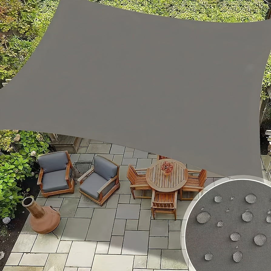 Polyester Rectangle Shade Sail for Patio Garden UV Block Foldable Portable Sun Shade Tent