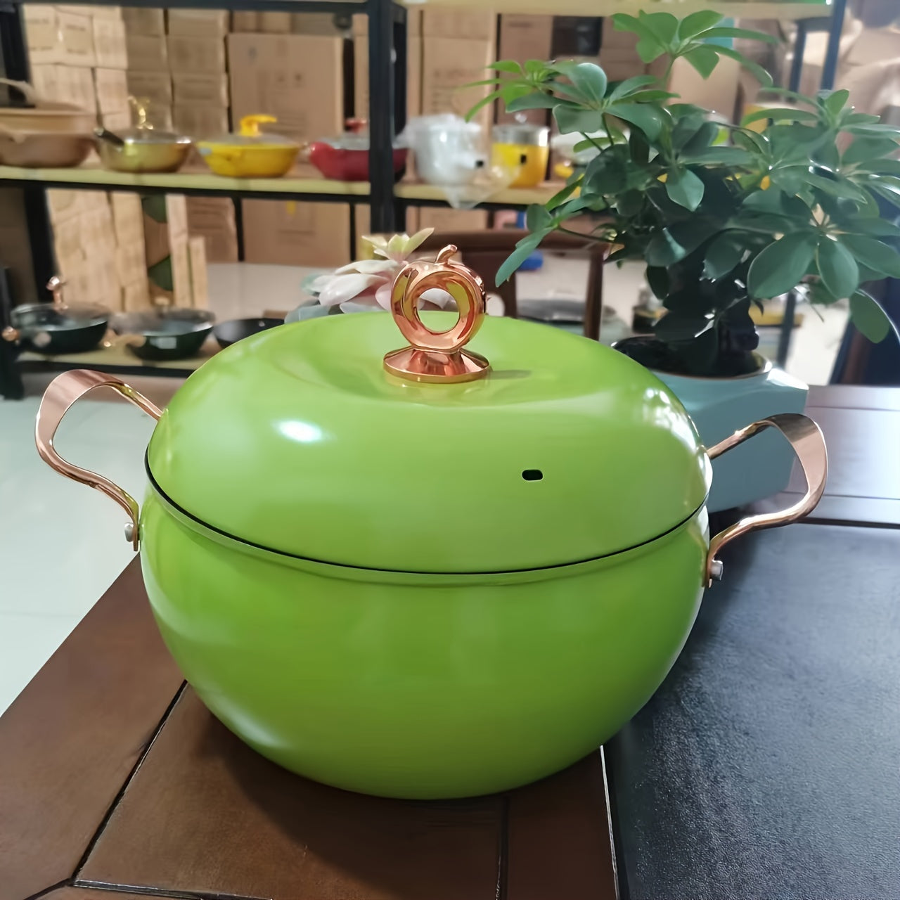 Versatile Non-Stick Soup Pot with Lid for Gas and Induction Cooking
