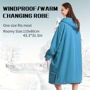 Unisex Waterproof Windproof Fleece-Lined Changing Robe for Surfing Camping Hiking