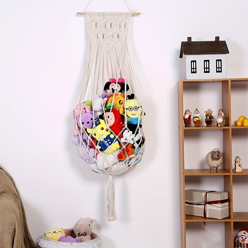 Red de almacenamiento para animales de peluche para guardería infantil, organizador de juguetes, estante para peluches, espacioso y fácil de montar