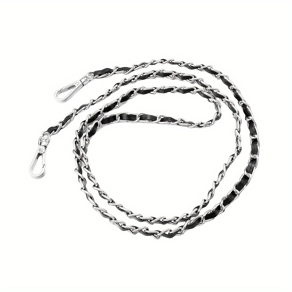 Faux Leather Chain Strap 1cm Wide 47.2 Inches for Handbags and Purses