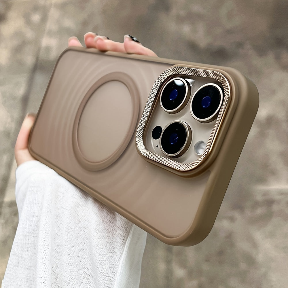 Magnetic Wireless Charging Case for iPhone with Metal Camera Protection and Shockproof Bumper