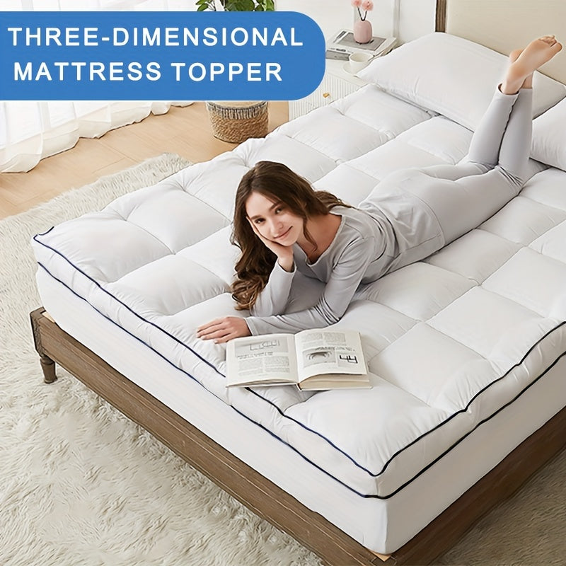 Cooling Mattress Topper with Deep Pocket and Overfilled Plush Pillow Top for Back Relief