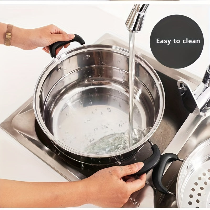 Stainless Steel Steamer Set 2/3 Layers with Stockpot and Ladle for Cooking and Soups