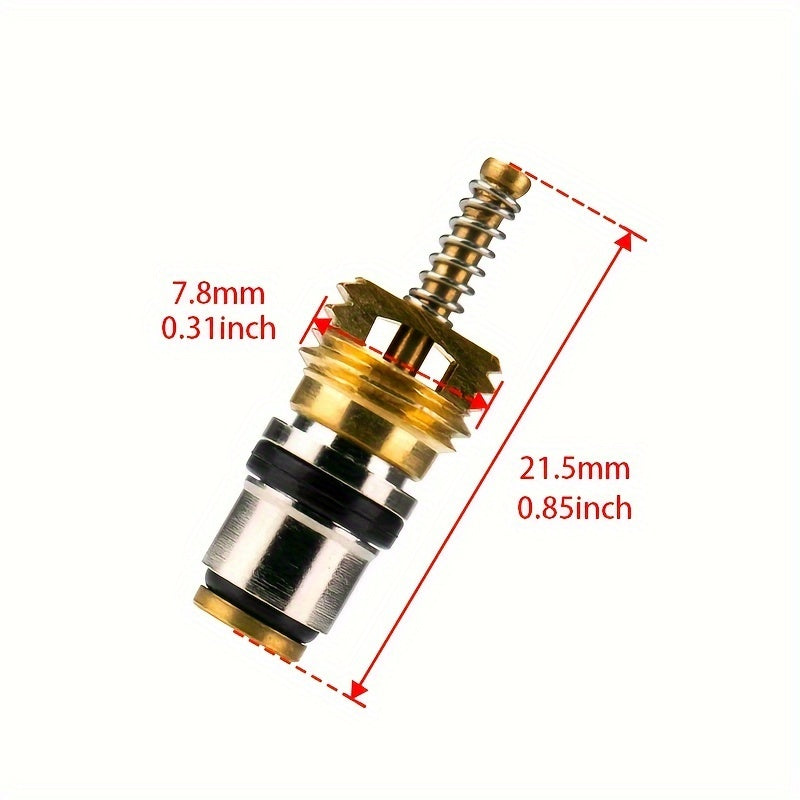 Copper Air Conditioning Refrigerant Valve Core Golden Finish Compatible with All Brands