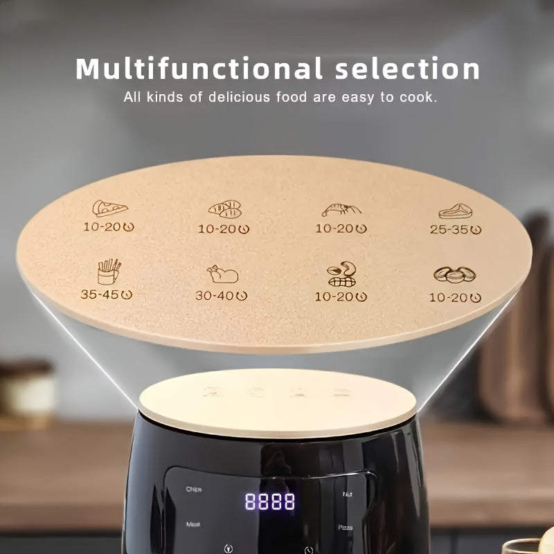 Katta 4.5L sig‘imli havo fritüri, tutunsiz, teginish bilan boshqariladigan, yog‘siz pishirish