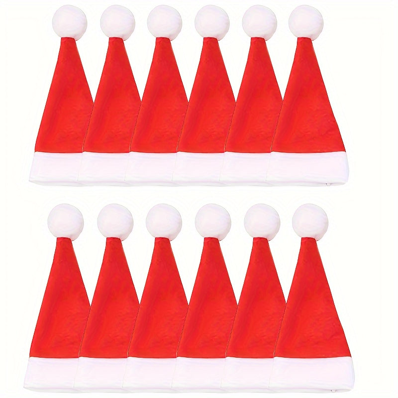 12-Piece Christmas Table Decoration Set with Santa Hat Cutlery Holders and Bottle Toppers Festive Party Decor