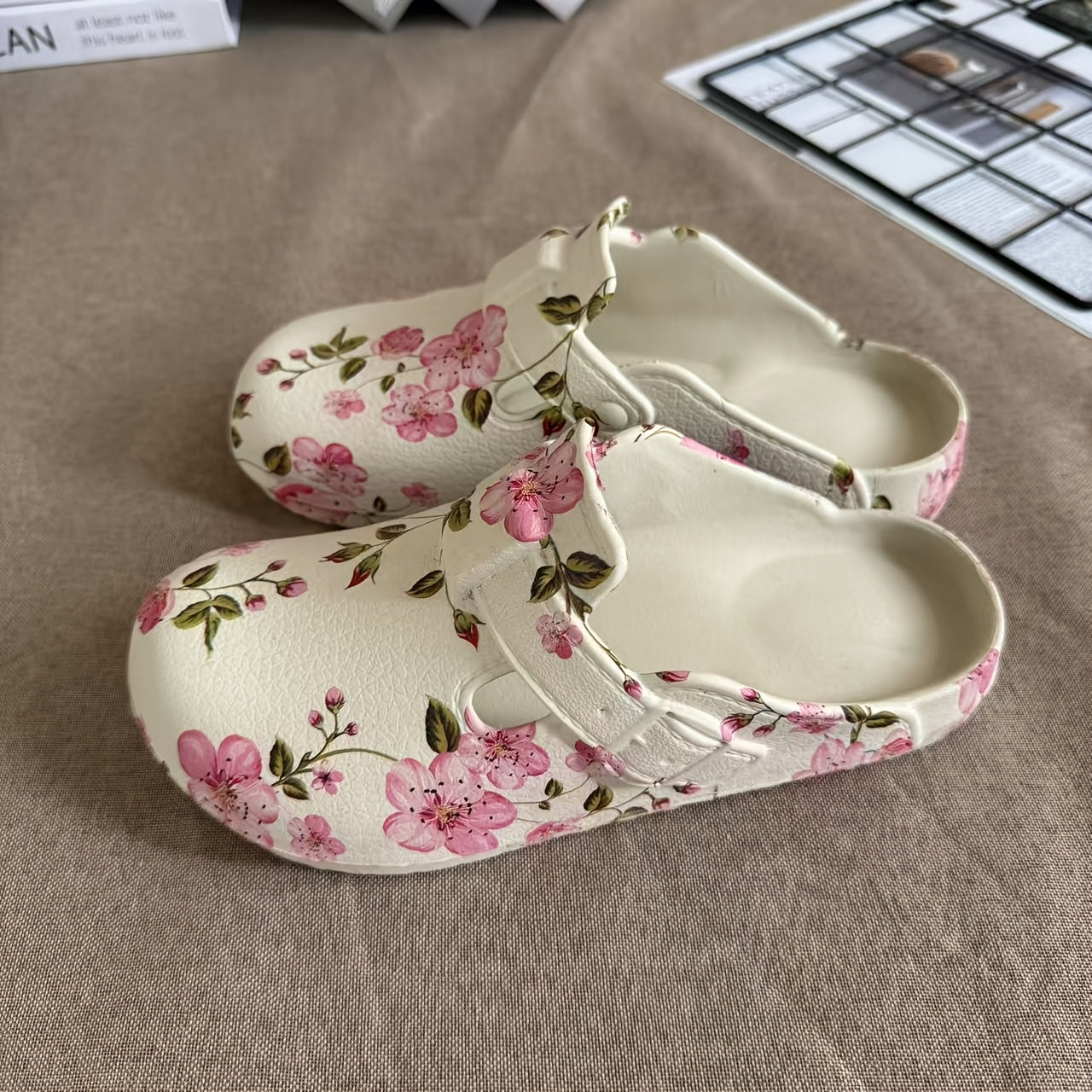Women's Lightweight Casual Slip-On Loafers with Floral Print EVA Shoe