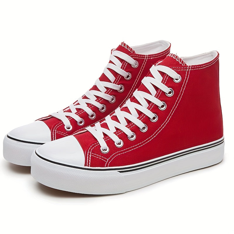 Women’s Casual High-Top Sneakers Black and White Versatile All-Season