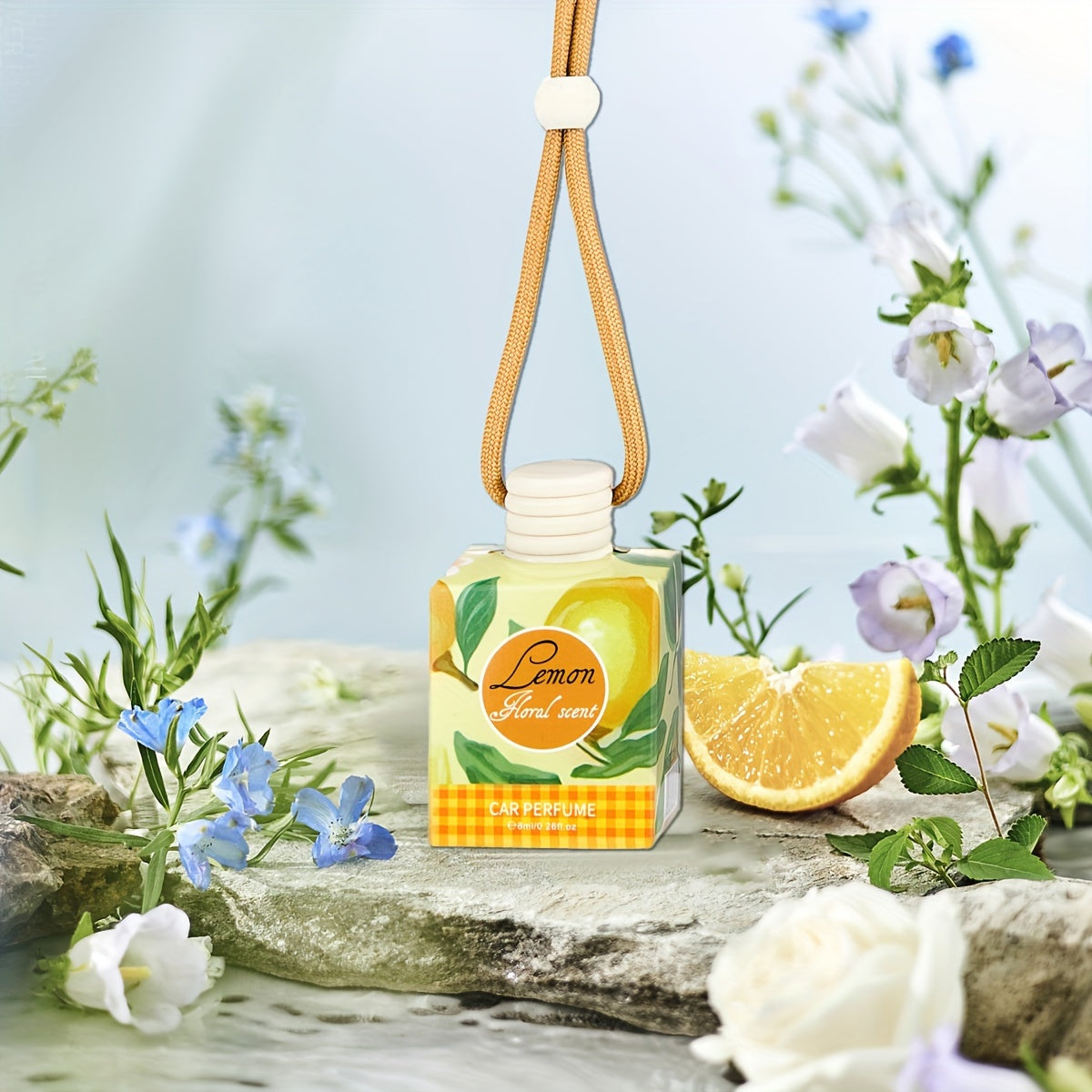 4-in-1 Car Air Freshener Wooden Hanging Decor Long-Lasting Fragrance