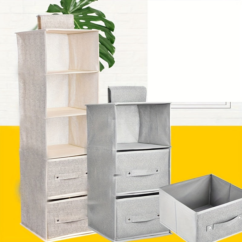 Основной органайзер для домашнего гардероба: портативное решение для хранения одежды на вешалке с многоразмерными полиэстеровыми сумками для защиты от пыли и организации шкафа в общежитиях и домах