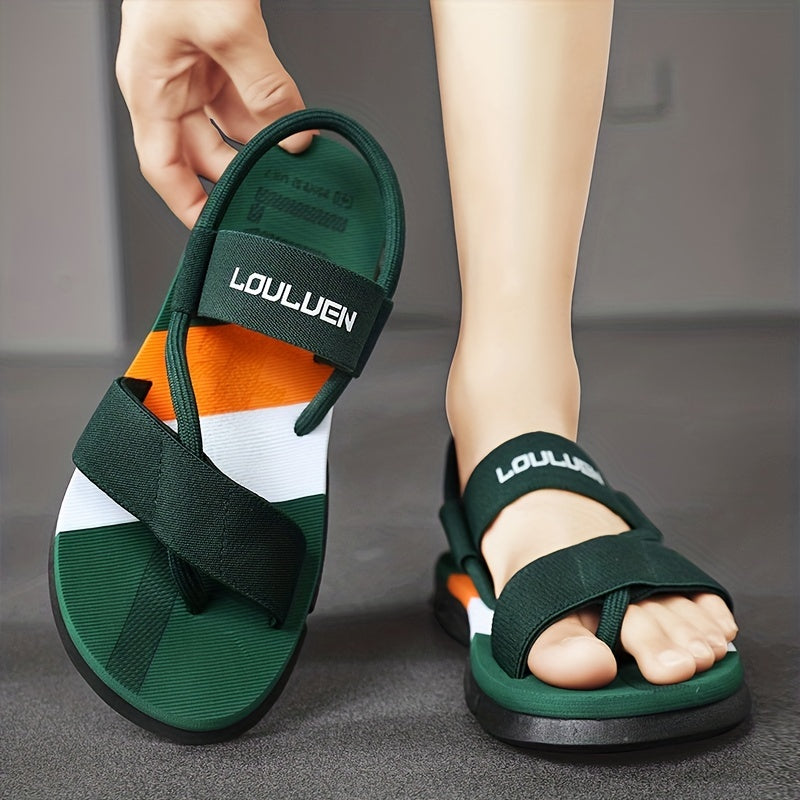 Men's Open Toe Sandals Stripes Lightweight Non-Slip Casual Summer Outdoor