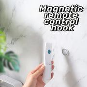 Magnetic Circle Remote Control Holder with 6 Metal Wall Mount Hooks No Drilling