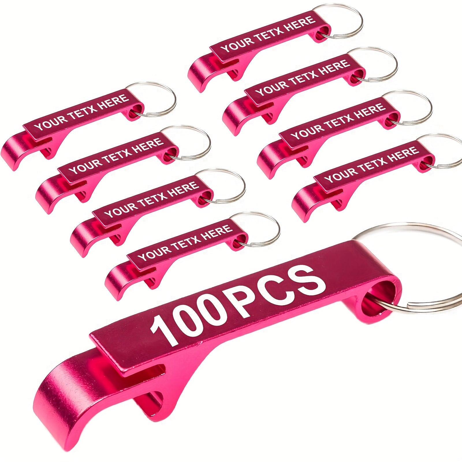 100 Customizable Metal Bottle Opener Keychains for Picnics and Parties