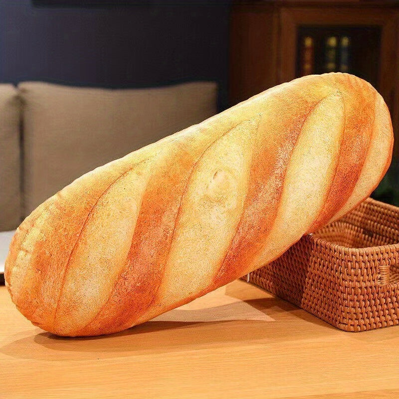 3D Simulation Bread Plush Toy for Kids Food-Shaped Hilarious Pillow Washable Polyester Gift