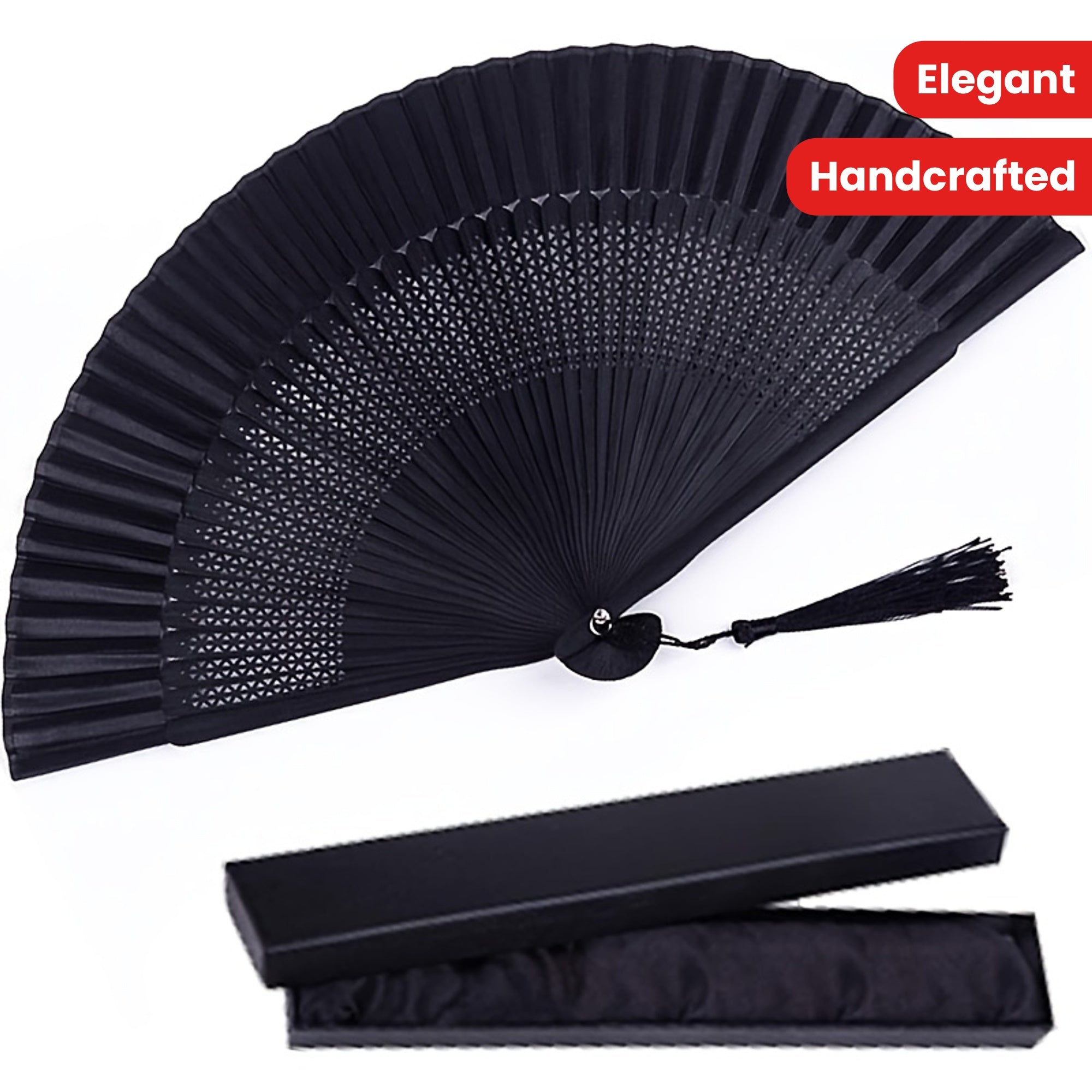 Japanese Style Silk Folding Fan with Tassel for Home Decor Weddings and Gifts
