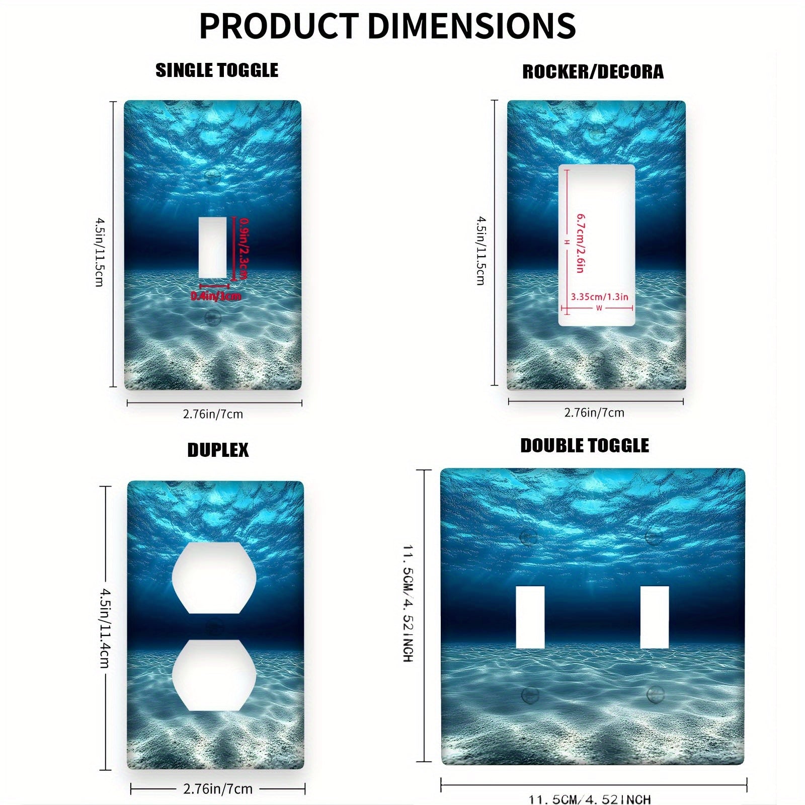 Ocean Themed Wall Plate with Blue Sea Print Unbreakable Polycarbonate