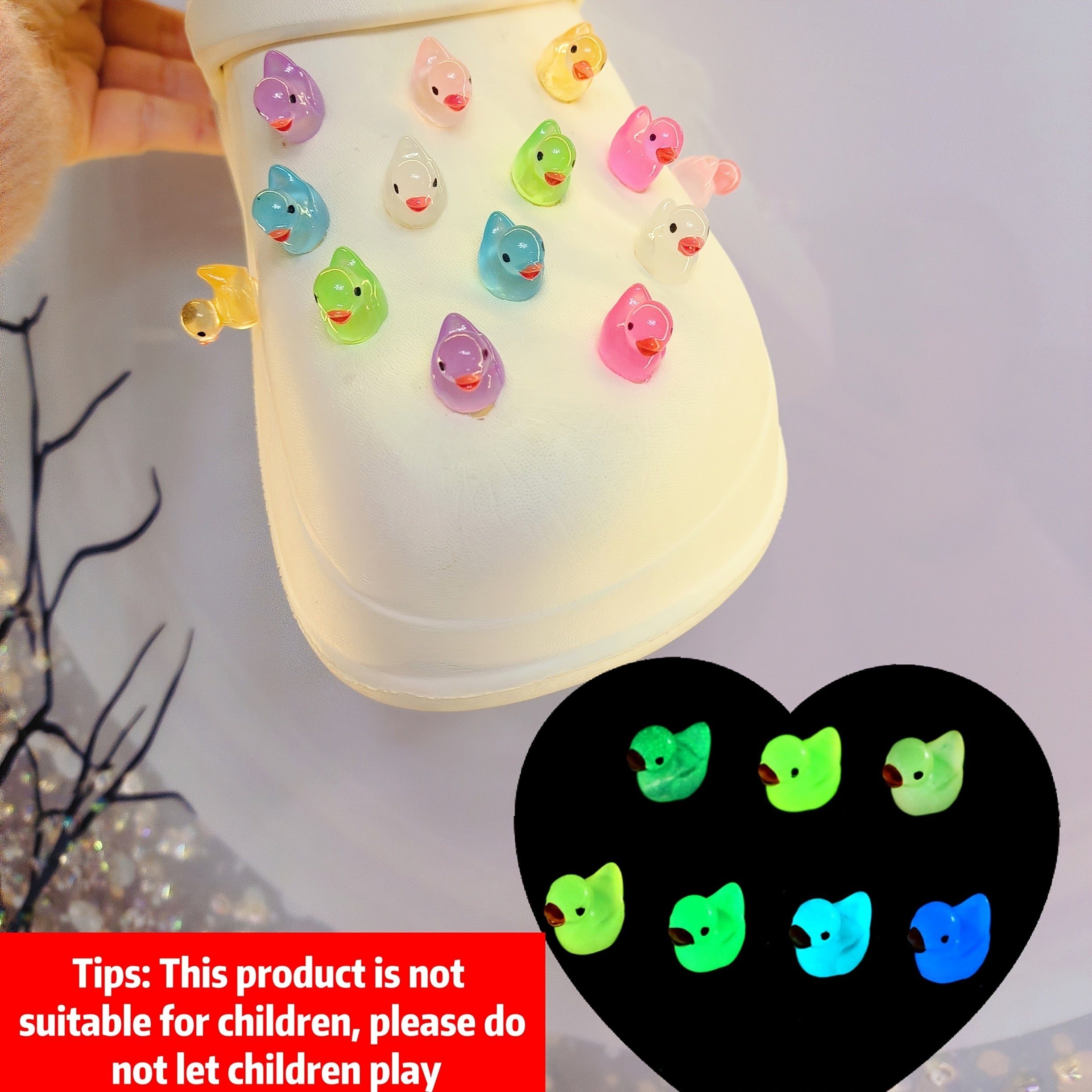 12/26pcs Cute 3D Animal Yellow Duck Shoe Charms Garden Shoe Decorations