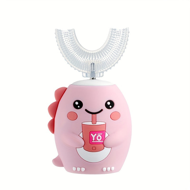 Kids Electric Toothbrush U-Shaped Dinosaur Rechargeable 59-Second Timer