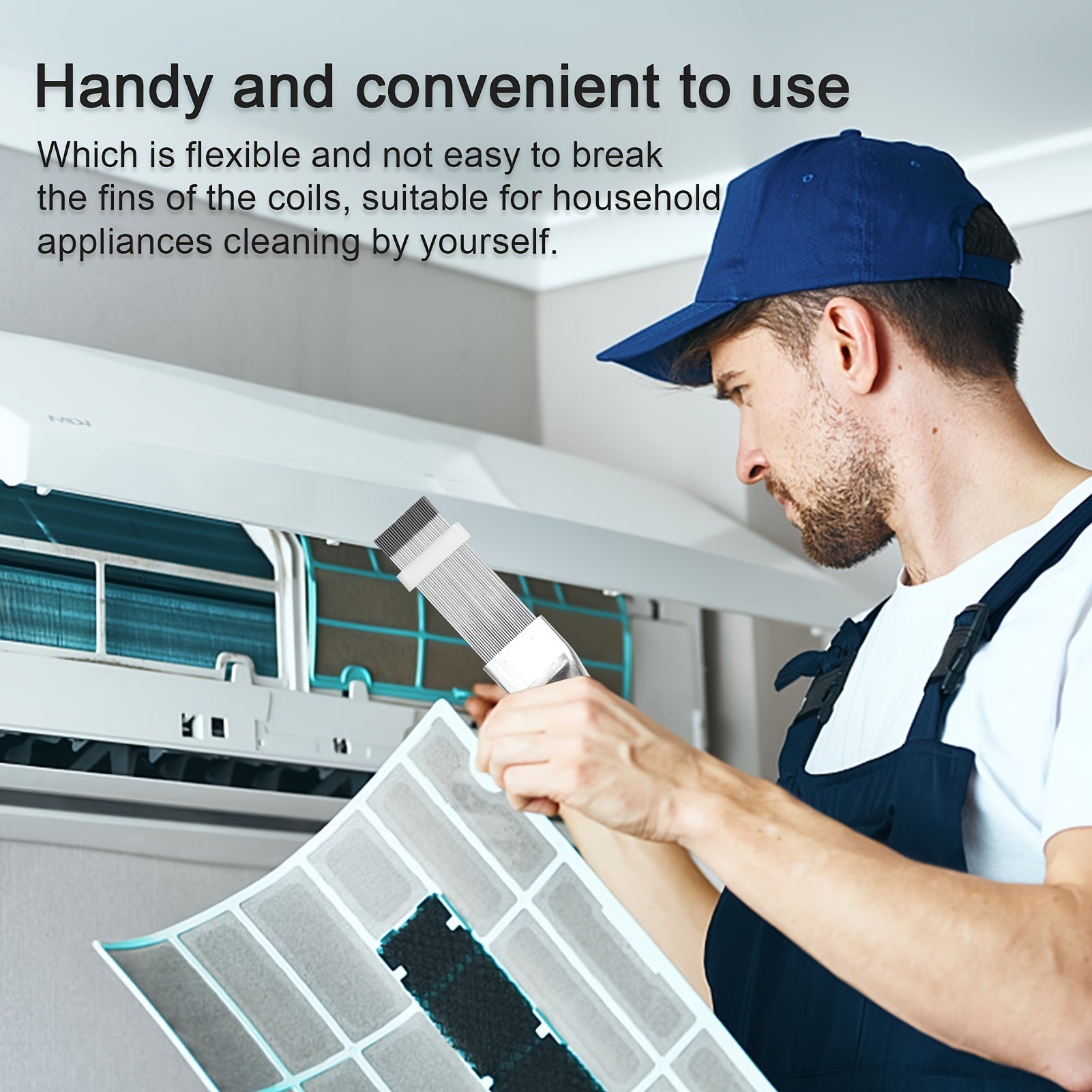 Air Conditioner Fin Comb Set 2 Pieces Stainless Steel Brush for Coil Cleaning