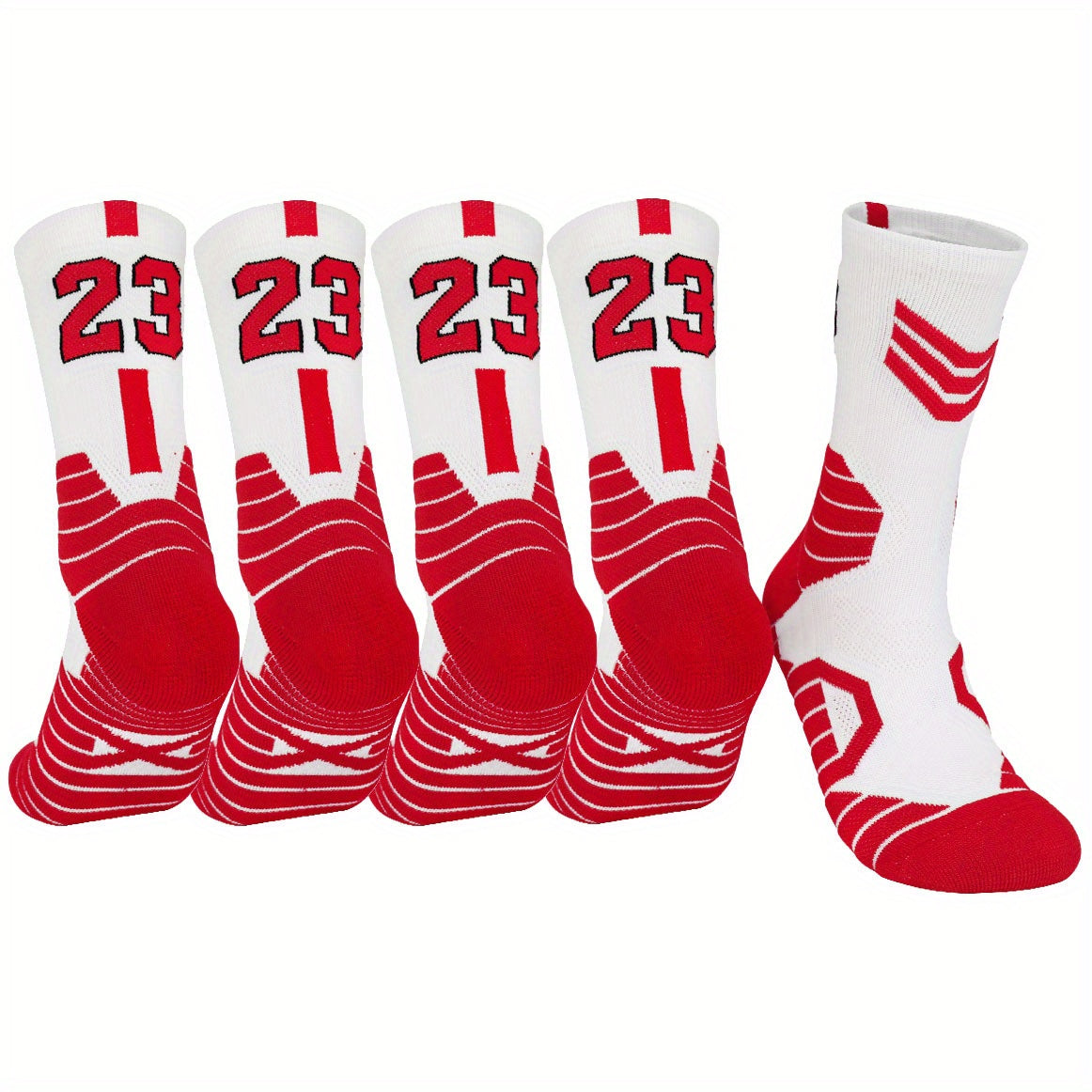 23 Pairs Thick Padded Basketball Athletic Sport Socks for Men Women Stripes