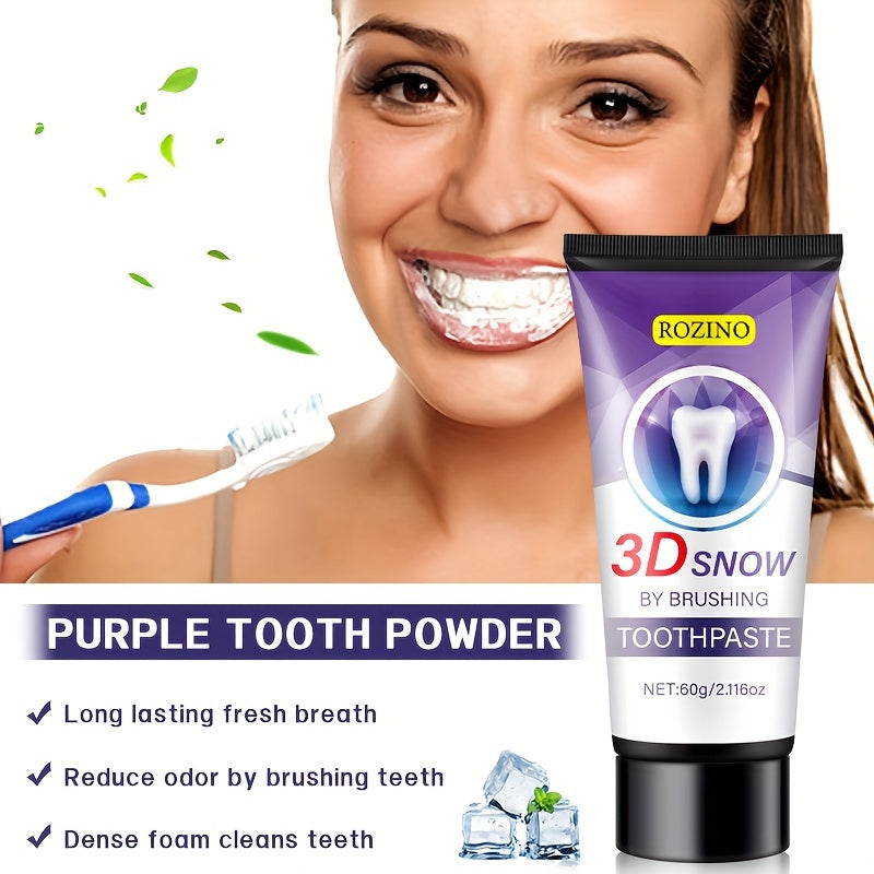 3D Snow Toothpaste Whitening Brightening Freshening Breath Gums Protection 60g