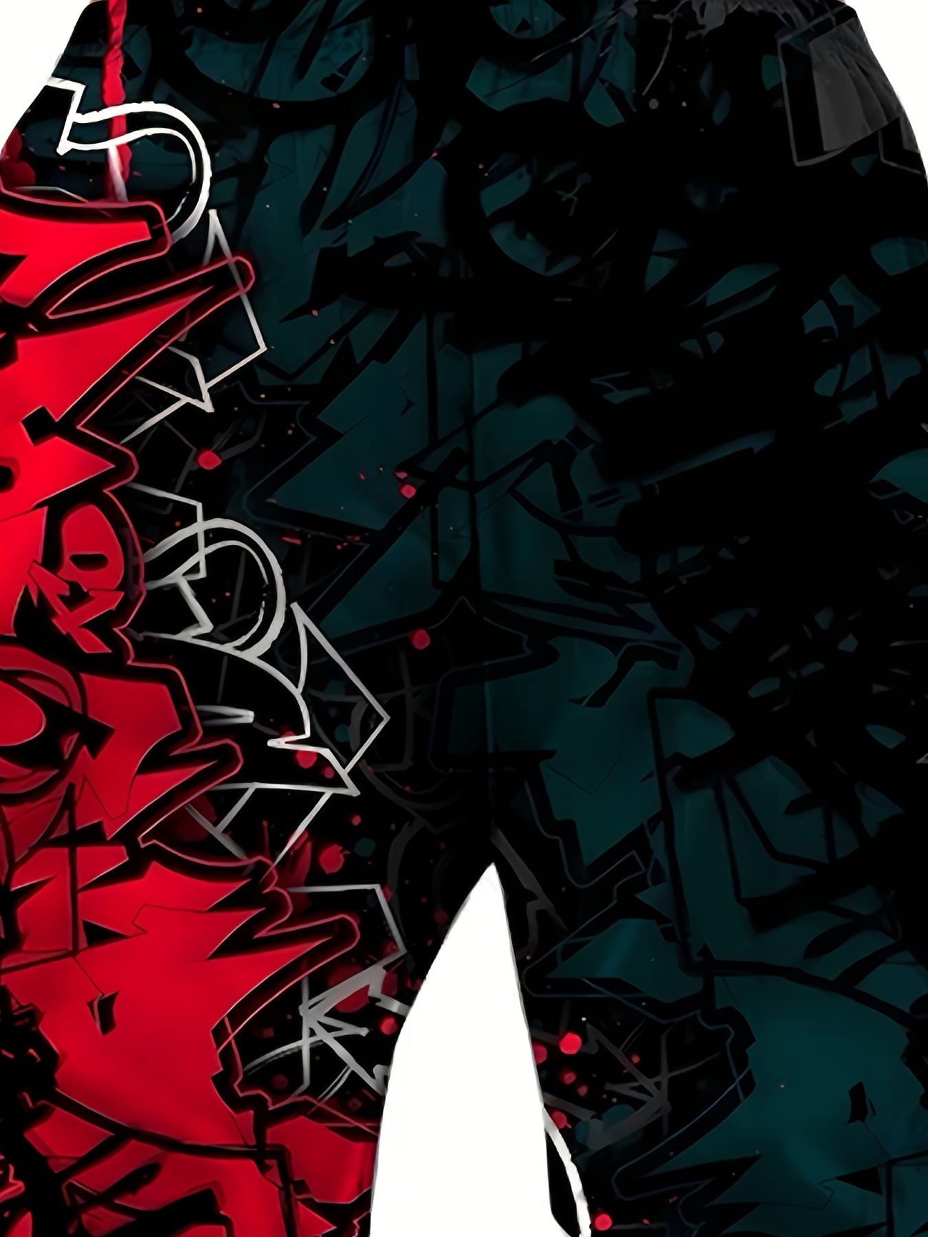 Men's Joggers with 3D Graffiti Print Drawstring Pockets Polyester Sweatpants All Seasons