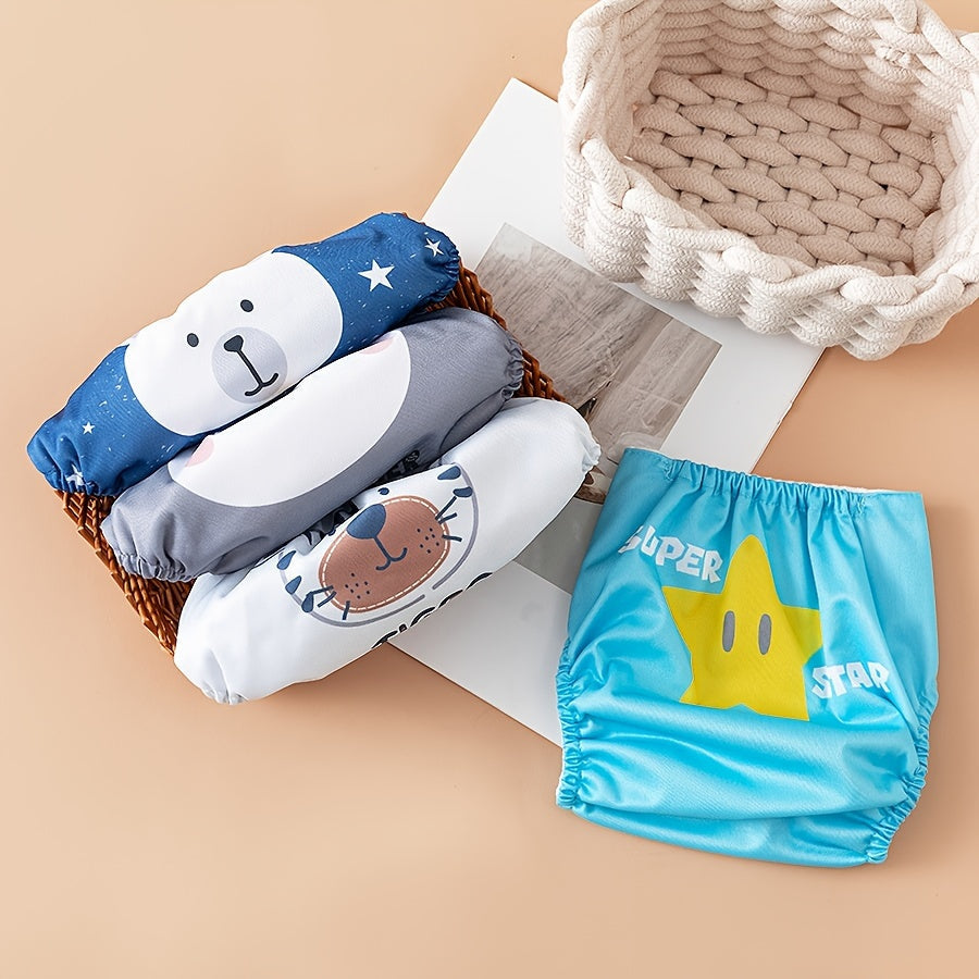 Регулируемые многоразовые тренировочные штаны для малышей 0-3 лет, стираемый трикотаж, комплект из 3 шт.