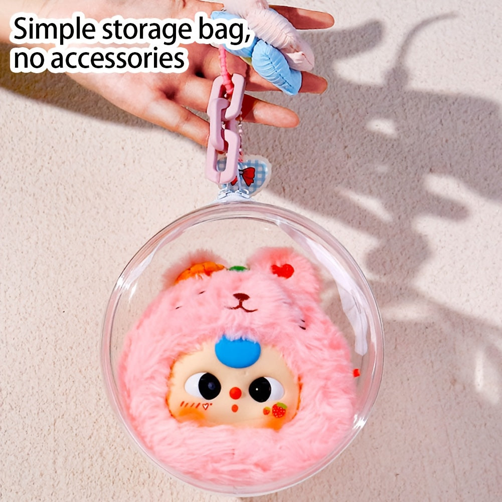 Transparent PVC Doll Bag 16x7x16cm Zipper Storage for Plush Toys