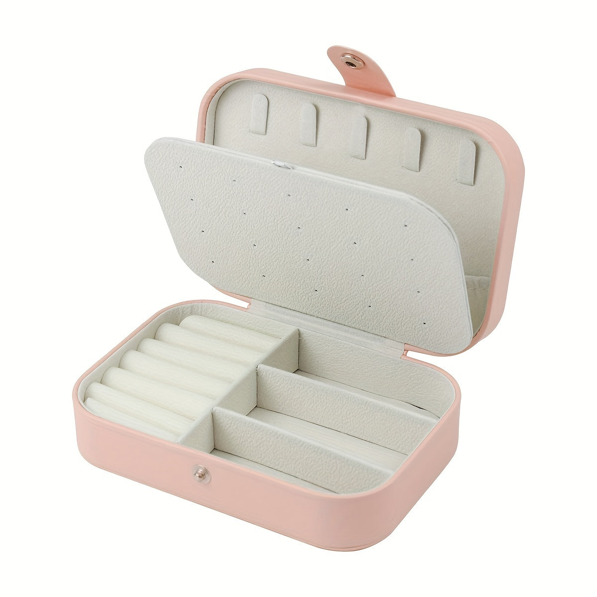 Compact Jewelry Storage Box for Rings Necklaces and Studs On-the-Go Organizer