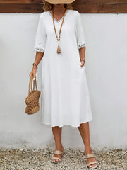 Women's Solid Color Casual Home Dress for Spring Summer Autumn