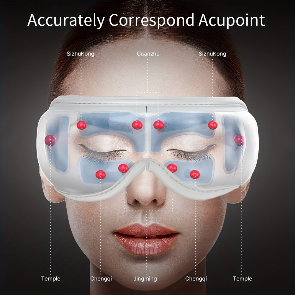 Cordless Eye Massager with Heat Air Compression Vibration Noiseless Mask