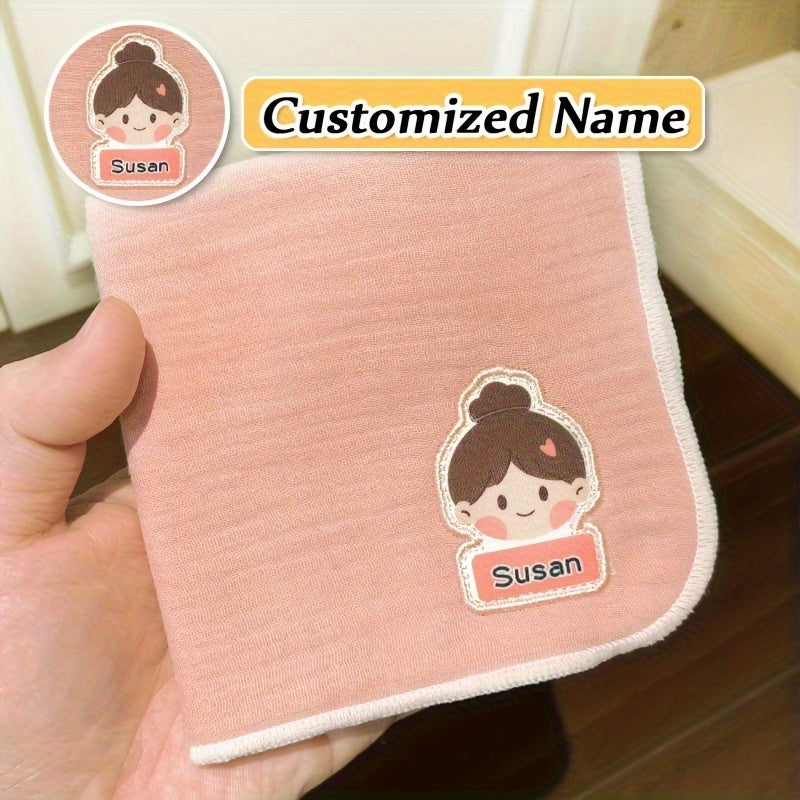 Kids Gauze Handkerchiefs 3 Pack Breathable Cotton Cartoon Design Personalized Name