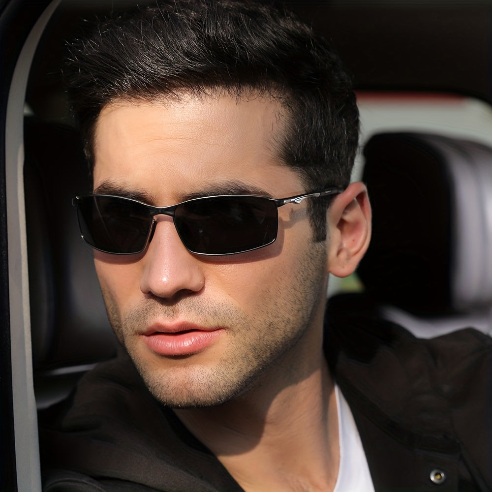 Men's Polarized Metal Sunglasses with UV Protection for Driving and Sports