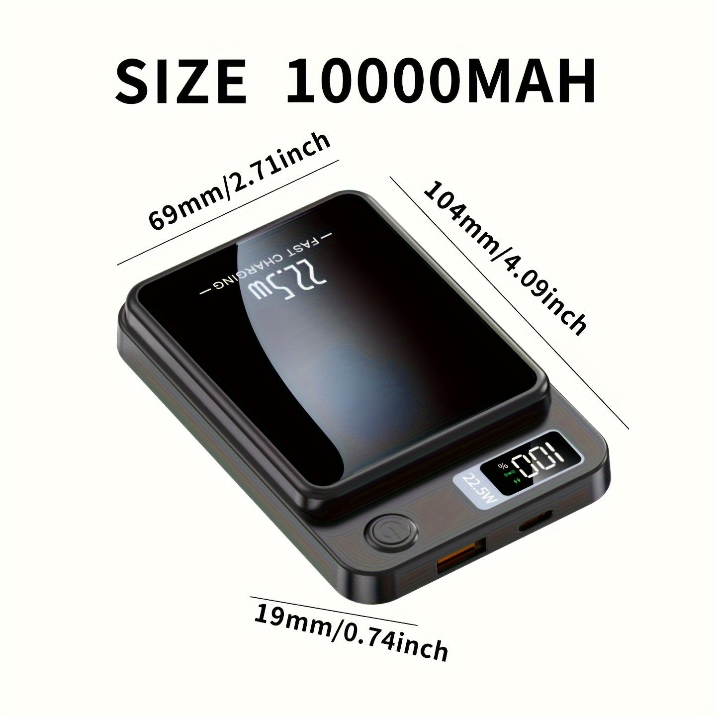 Wireless Magnetic Power Bank 10000mAh Fast Charging for iPhone and Samsung