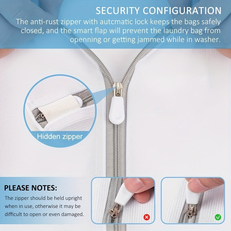 Set of 10 Mesh Laundry Bags in 4 Sizes with Zippers Underwear and Travel Storage