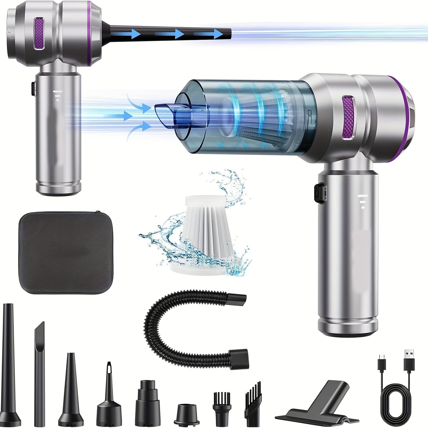 Portable Wireless Handheld Car Vacuum Cleaner with Large Suction for Home Office Camping