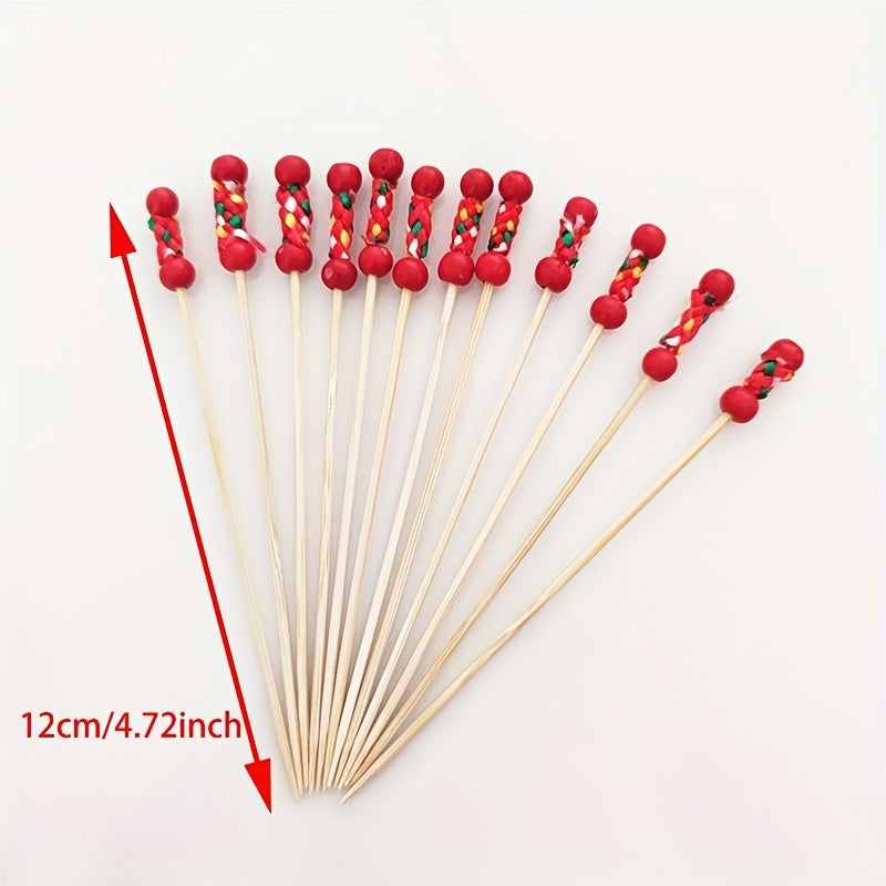 12cm Bamboo Fruit Forks for Wedding Party Decoration