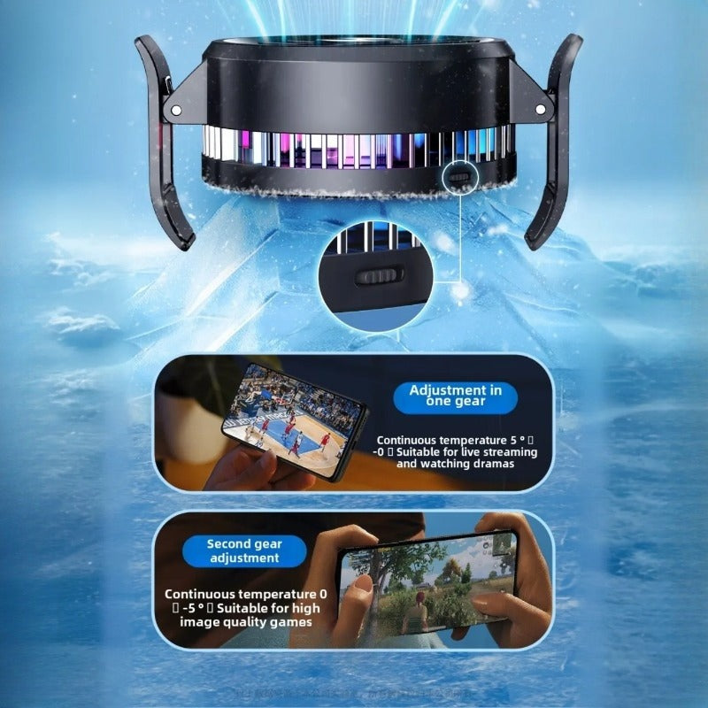 Compact USB-Powered Gaming Phone Cooler with Semiconductor Refrigeration and Magnetic Suction