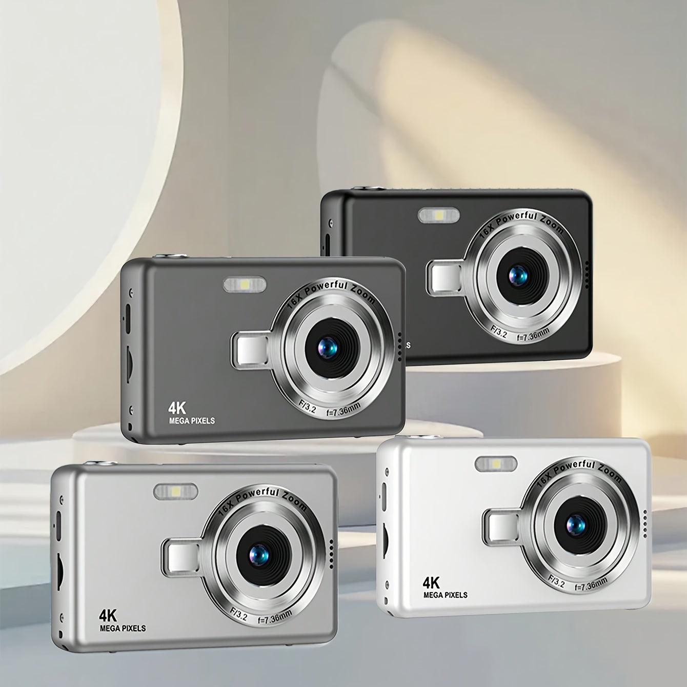 Cámara digital de alta definición con pantalla LCD, enfoque automático, fácil de usar para fotos y videos, con tarjeta de memoria opcional de 32G