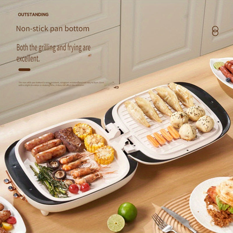 Uy uchun mo'ljallangan yangi katta ikki tomonlama pancake temir qilish mashinasi, chuqur plitalar bilan.