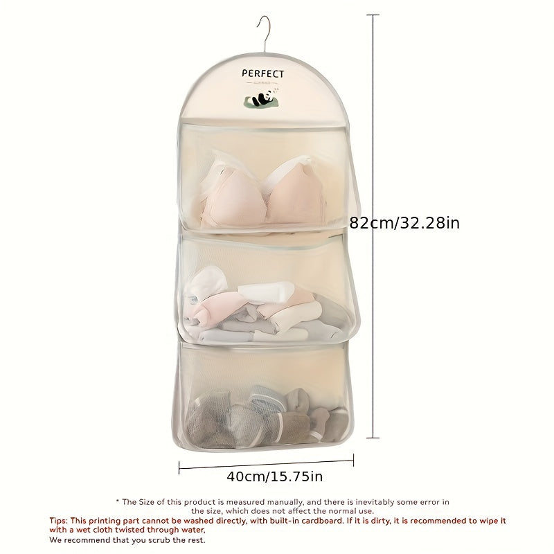 Breathable Mesh Hanging Storage Bag for Clothes Socks Underwear Organizer