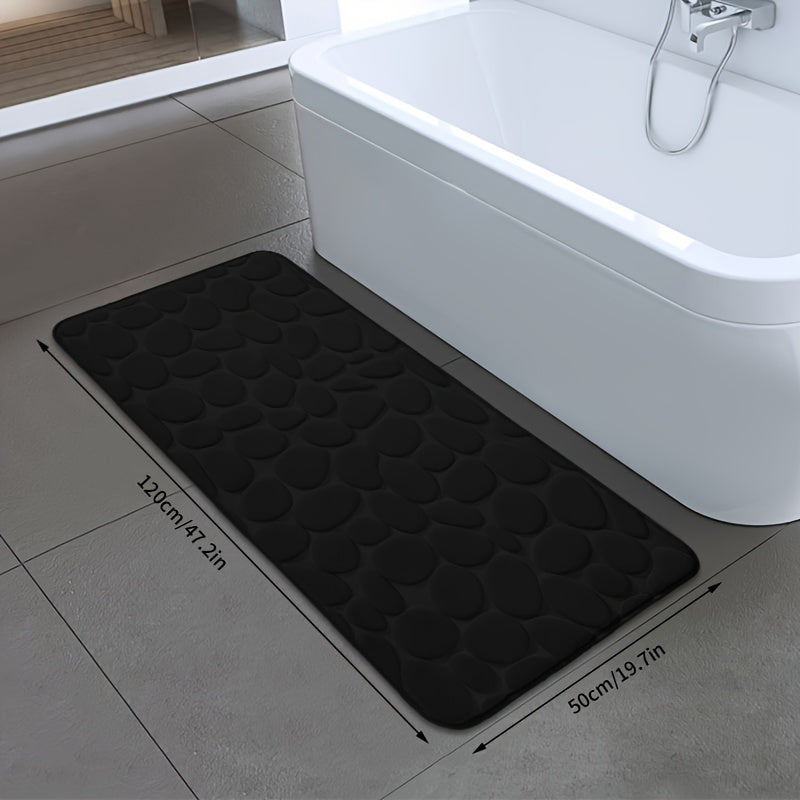 Quick-Dry Pebble Bath Mat Non-Slip Sponge Floor Mat for Bathroom Kitchen Laundry Bedroom